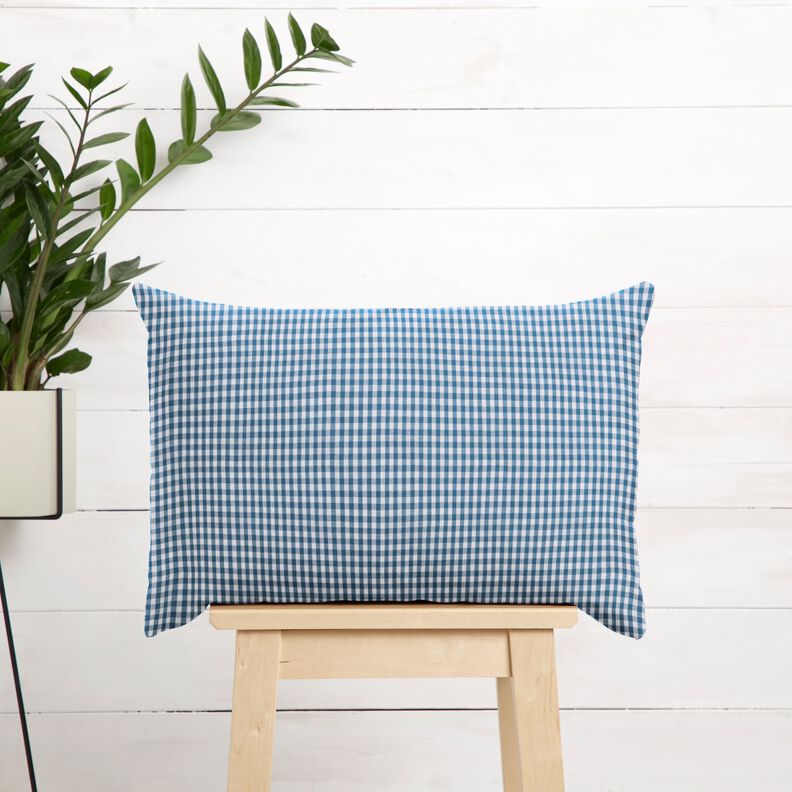 Baumwollstoff Vichykaro 0,5 cm – jeansblau/weiss,  image number 6