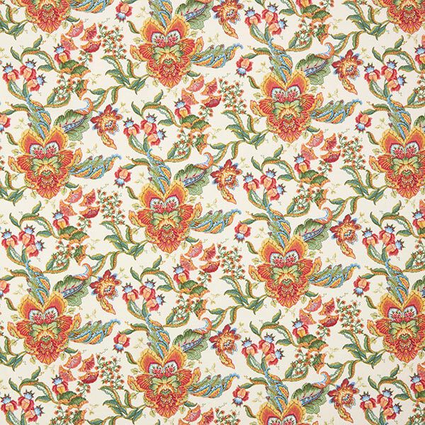 Dekostoff Canvas orientalische Blumenornamente 280 cm – natur/grün, image number 1