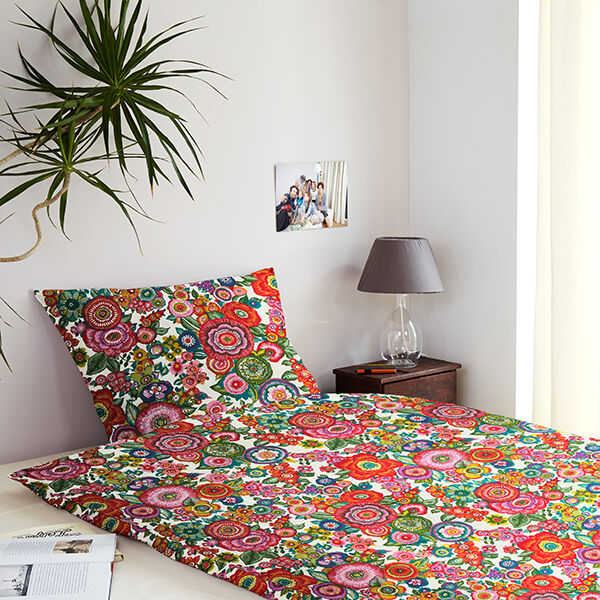 Baumwollstoff Cretonne Floral – rot