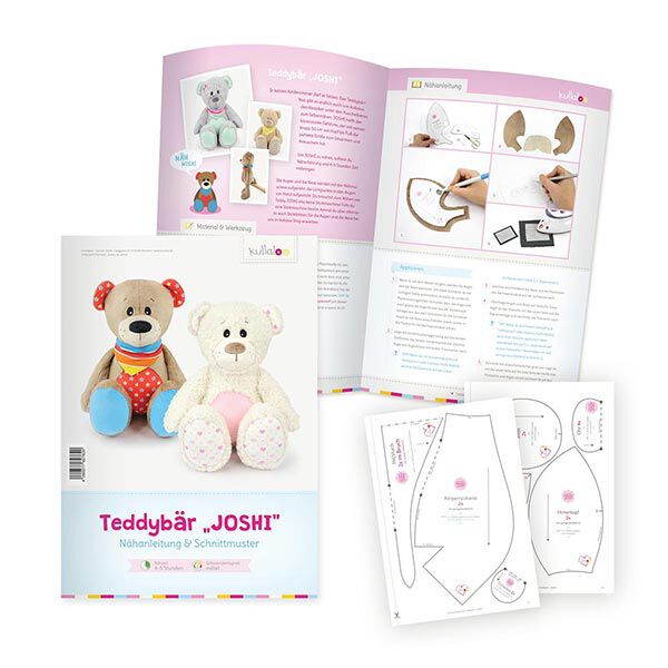 Teddy Geschenkset: Papierschnittmuster, Plüsch und 1 Paar Sicherheitsaugen [ 11 x 32 x 11 cm ] |,  image number 3