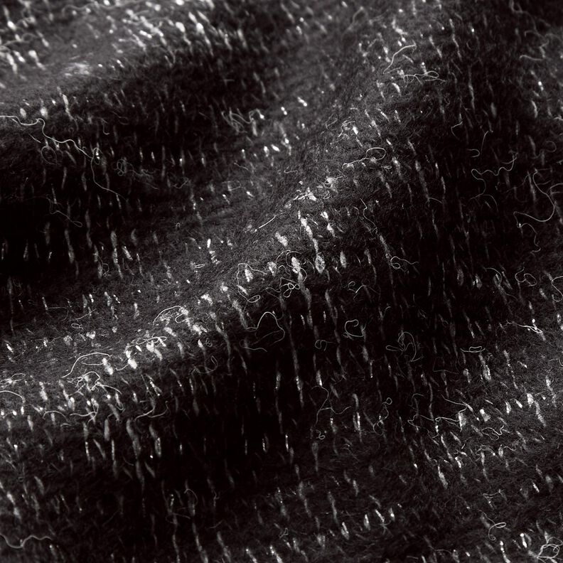 Strickstoff Woll-Mix Glitzer Melange – schwarz/silber metallic, image number 3