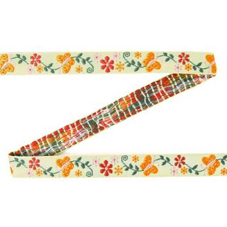Webband Schmetterling + Blumen 1, 