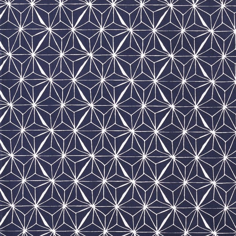Beschichtete Baumwolle grafische Sterne – marineblau/weiss,  image number 1