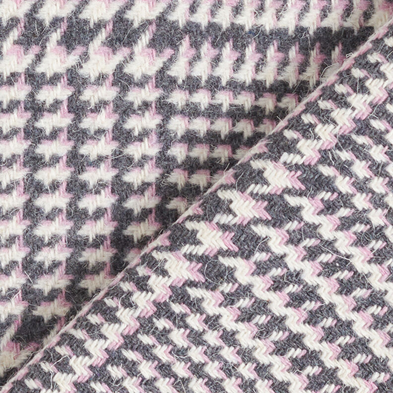 Mantelstoff Glencheck – anthrazit/rosa,  image number 4