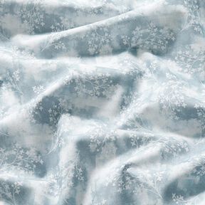 Baumwollstoff Popeline feine Zweige &ndash; blau, 