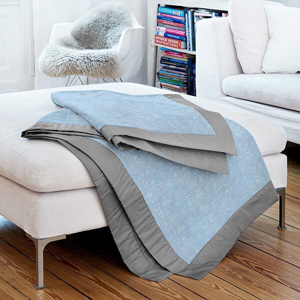 Kuschelfleece Mond & Sterne – babyblau, image number 6