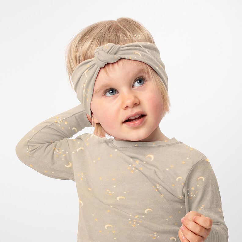 Baumwolljersey Sternenhimmel Digitaldruck – helltaupe,  image number 5