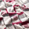 Strickstoff grafisches Glitzermuster – beere/weiss,  thumbnail number 2