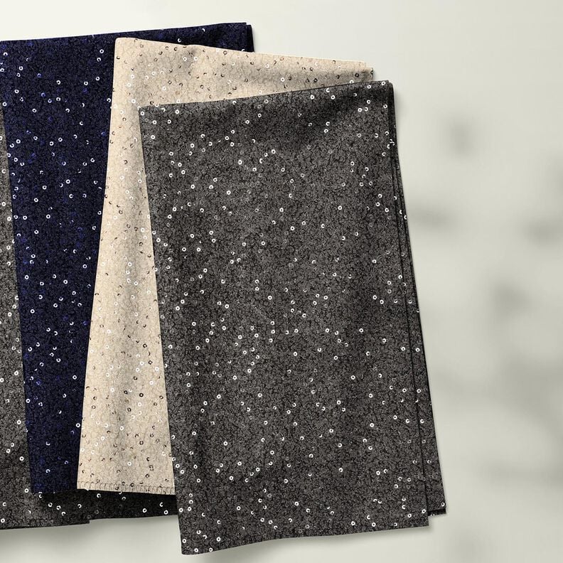 Strick-Bouclé Pailletten Uni | Poppy Fabrics – cashew, image number 6
