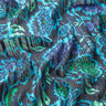 Chiffon Satin- und Glitzerstreifen Paisley-Blumen – türkis/schwarz,  thumbnail number 2
