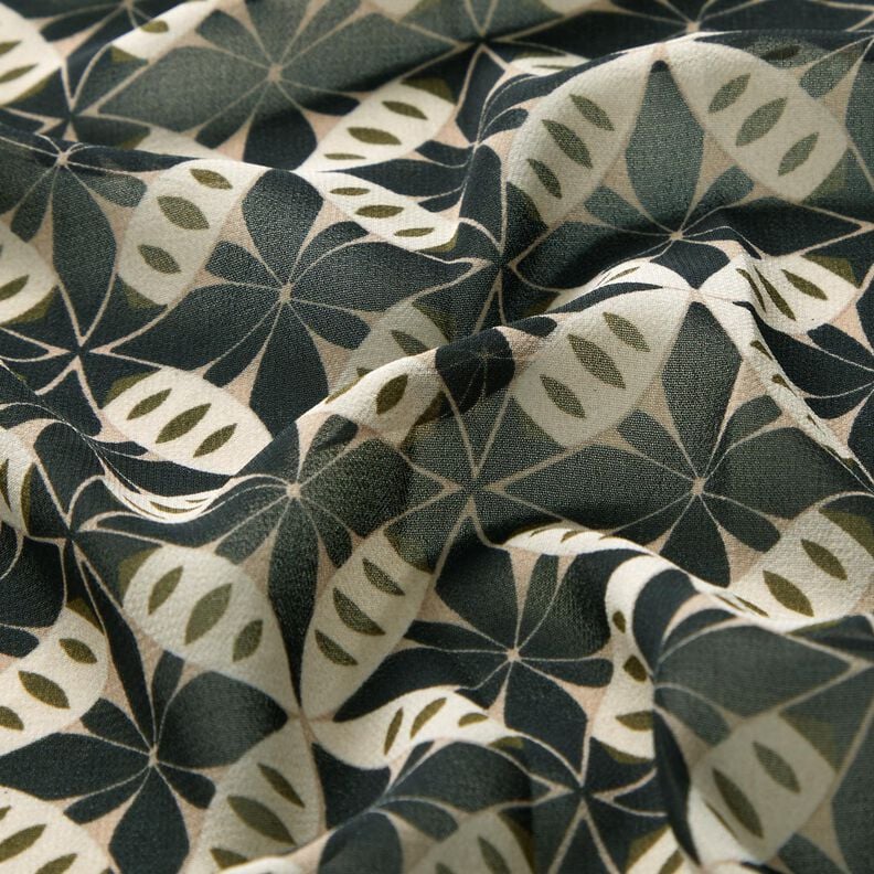 Chiffon Kreise und Rauten – schwarz/wollweiss,  image number 2
