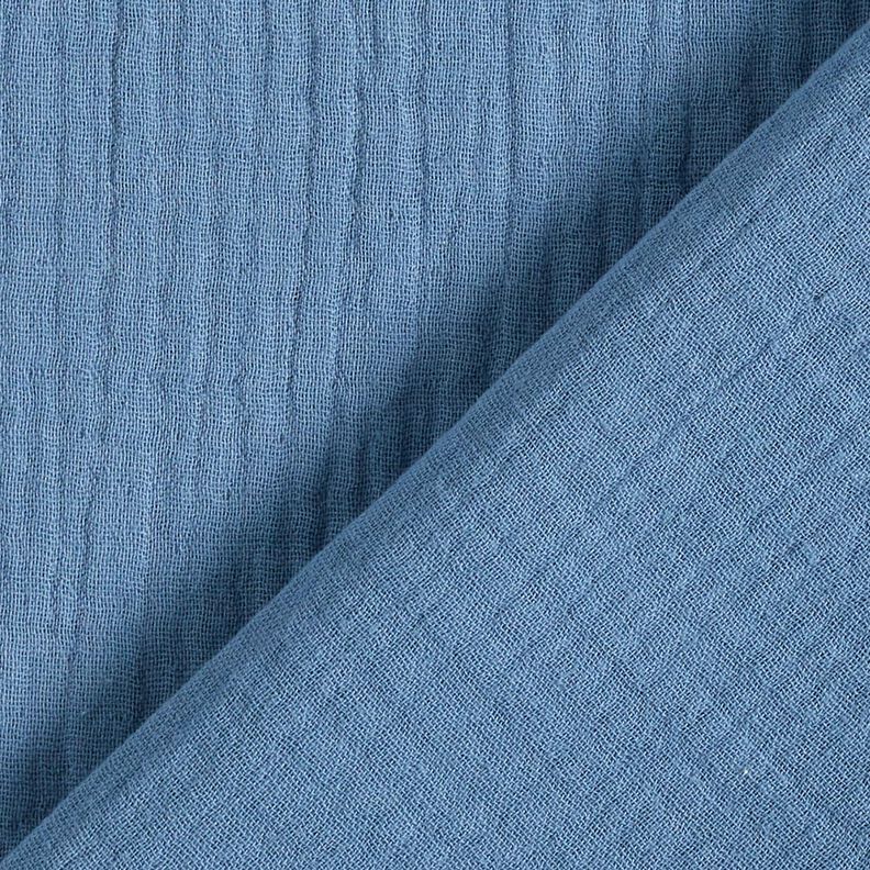 Musselin/ Doppel-Krinkel Gewebe – jeansblau, image number 4