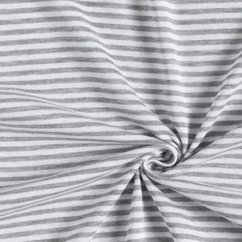 Doubleface Jersey Streifen Uni – weiss/grau,  image number 4