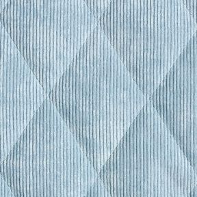 Steppstoff Cord mit Fellabseite Rauten – hellblau, 
