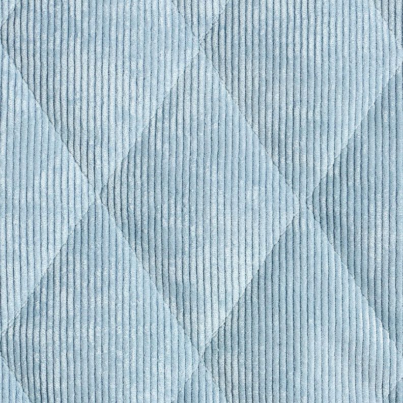 Steppstoff Cord mit Fellabseite Rauten – hellblau,  image number 1