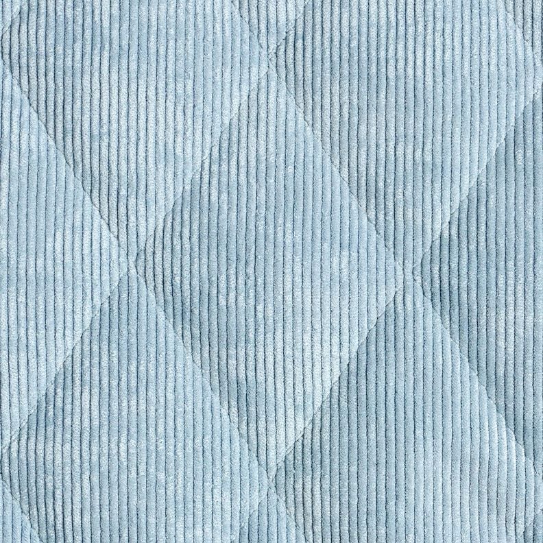 Steppstoff Cord mit Fellabseite Rauten – hellblau, image number 1