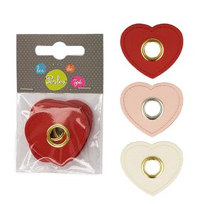 Ösenpatch Lederimitat Herz [ 4 Stück ] – rosé, 