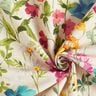 Dekostoff Halbpanama Wiesenblumen – natur/himbeere,  thumbnail number 3