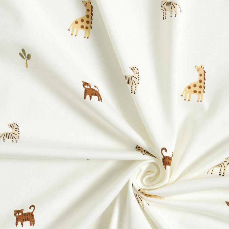 Baumwolljersey kleine Steppentiere &ndash; weiss,  image number 3