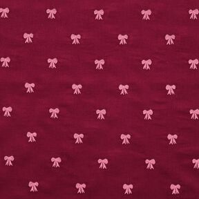 Babycord gestickte Schleifen | Poppy Fabrics – karminrot, 