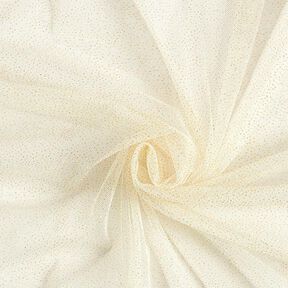 Glitzertüll Royal – wollweiss/gold, 