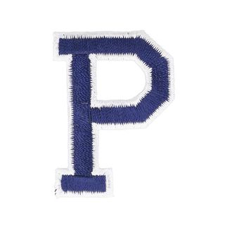 Applikation Buchstabe P [ Höhe: 4,6 cm ] – marineblau, 