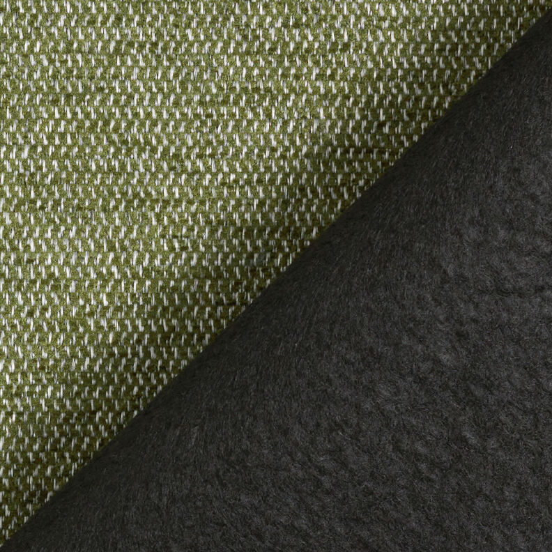 Polsterstoff Chenille Melange – dunkeloliv/silbergrau, image number 3