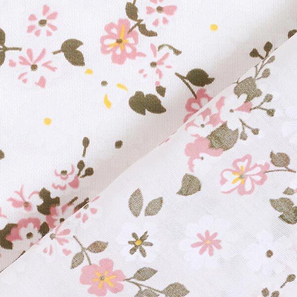 Seiden-Viskose-Satin verstreute Blumen – weiss, image number 5