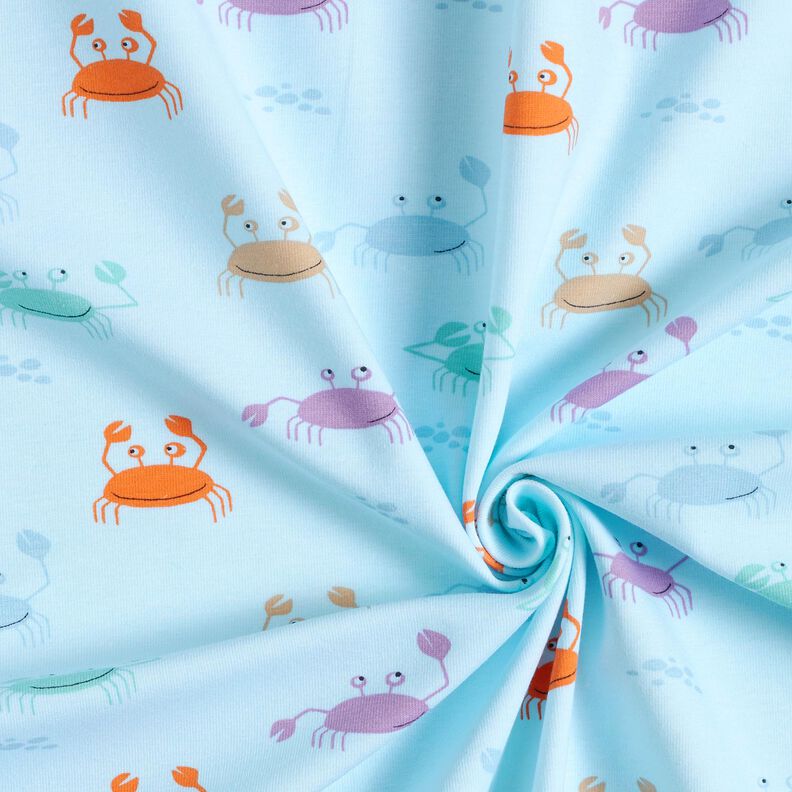 Baumwolljersey süße Krabben – babyblau, image number 3