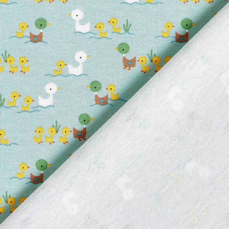 Baumwolljersey Entchen mit Küken – hellblau,  image number 4