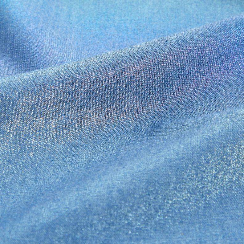 Chambray Regenbogenschimmer Foliendruck | Poppy Fabrics – jeansblau/farbmix,  image number 5
