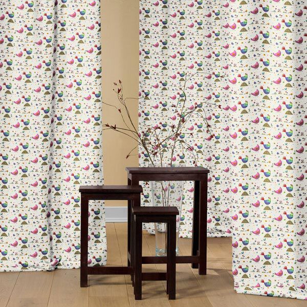 Baumwollstoff Hahn Zazou 1 - pink | Reststück 100cm