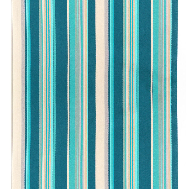 Outdoor Liegestuhlstoff Längsstreifen 44 cm – mandel/petrol,  image number 1