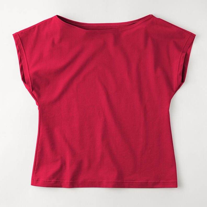 Baumwolljersey Medium Uni – himbeere, image number 12