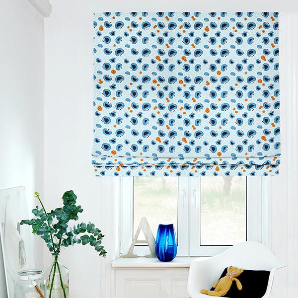 Dekostoff Cretonne Krümelmonster | CPLG – babyblau/königsblau, image number 7