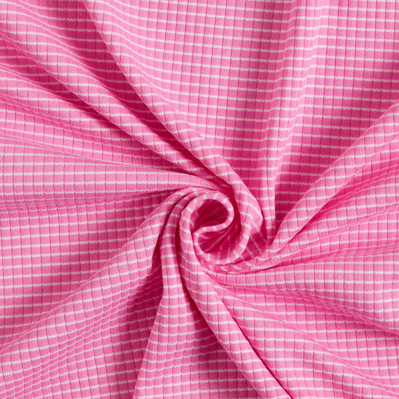 Rippenjersey Mini Streifen – rosa/weiss,  image number 4