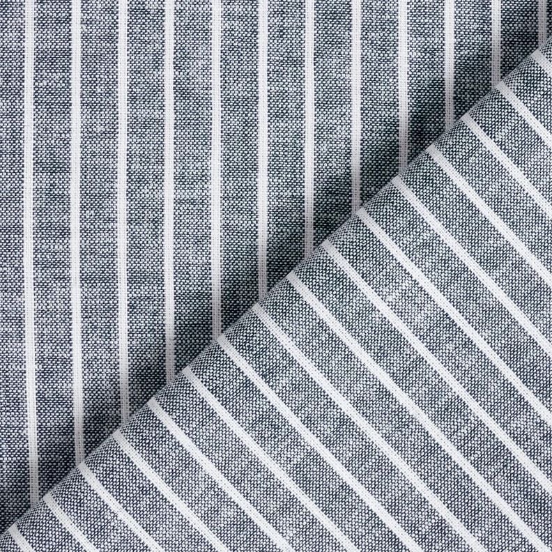 Leinen-Baumwoll-Mix breite Streifen – nachtblau/weiss, image number 4