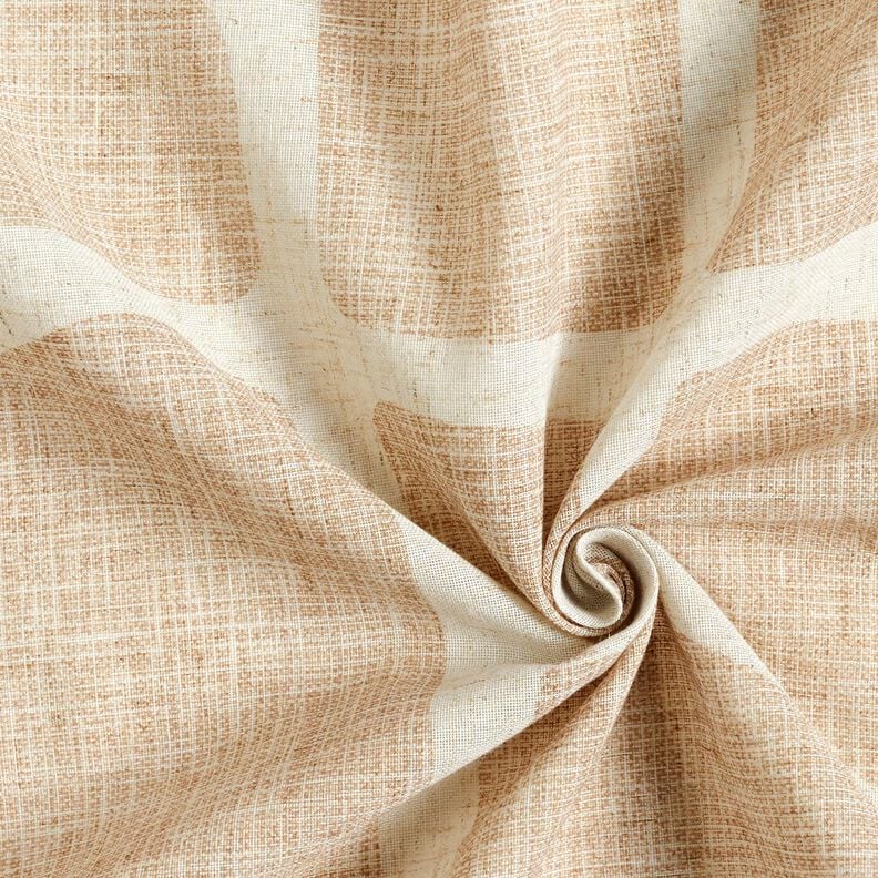 Gardinenstoff Leinen-Mix Formen – maronenbraun/natur, image number 3