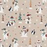 Baumwolljersey Pinguin, Eisbär und Schneemann – mandel,  thumbnail number 1