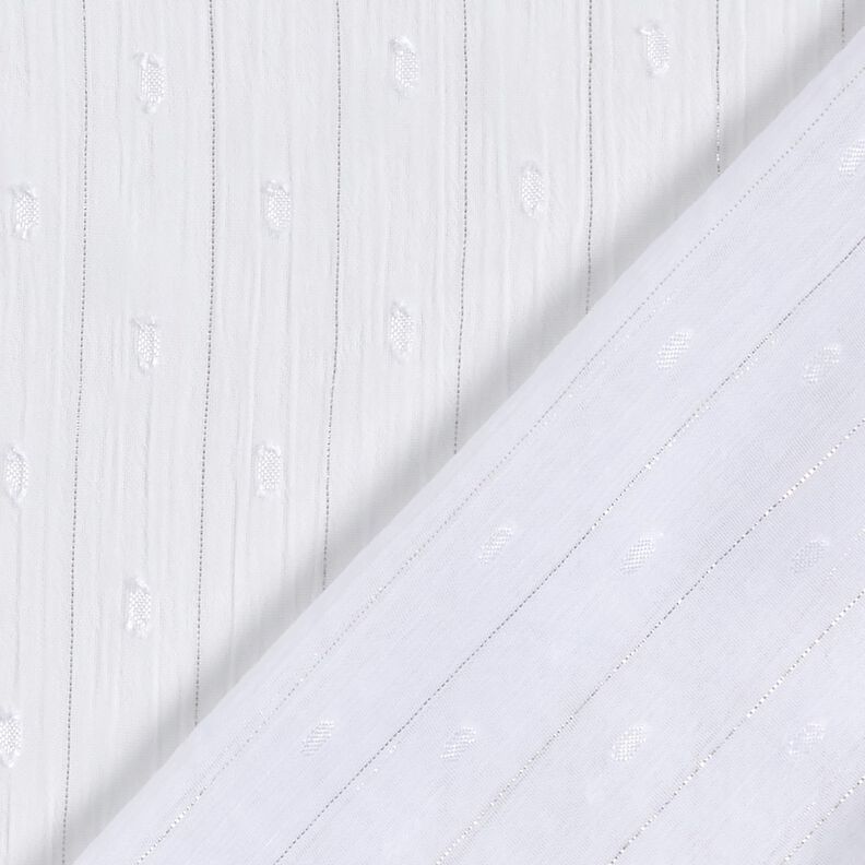 Chiffon Dobby Metallic Nadelstreifen – weiss/silber metallic,  image number 4