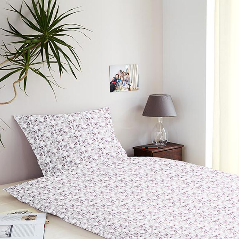 Dekostoff Baumwollpopeline Schmetterlinge & Orchideen – pastellviolett,  image number 5
