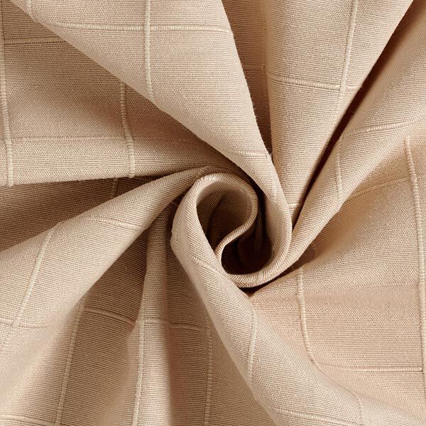 Dekostoff Gitter-Karo recycelt – dunkelbeige, image number 1