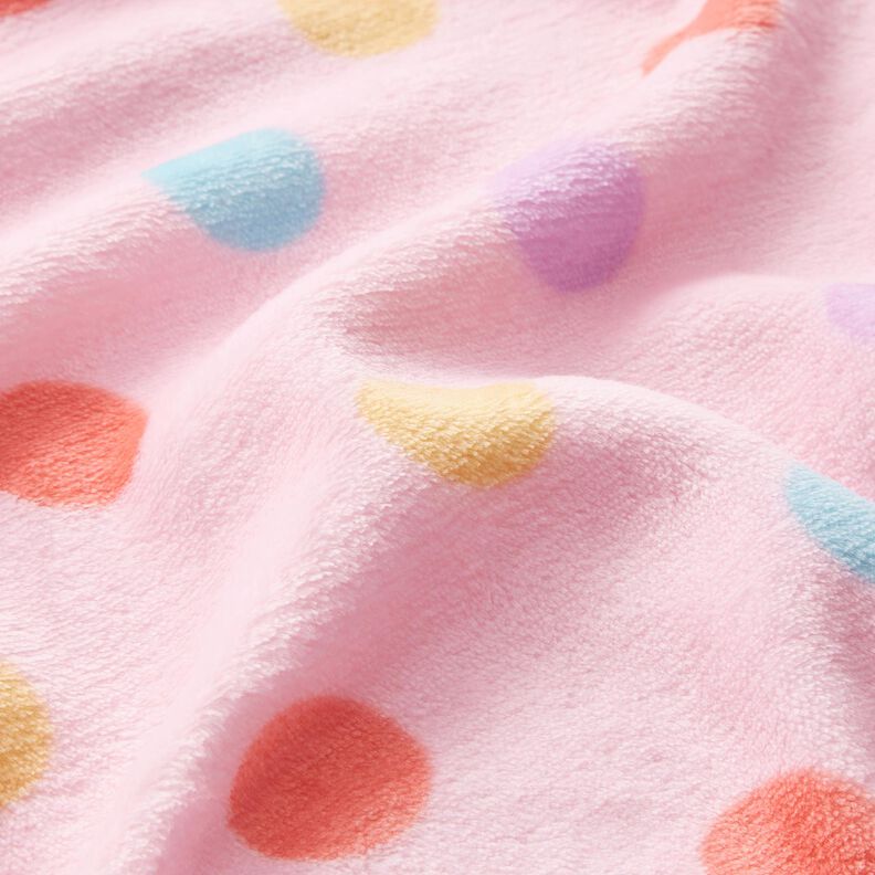 Kuschelfleece bunte Punkte – hellrosa,  image number 2