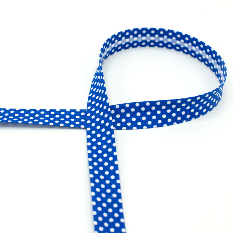 Schrägband Punkte [18 mm] – königsblau,  image number 2
