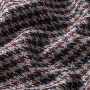 Mantelstoff Woll-Mix kleiner Hahnentritt – merlot/silber, 