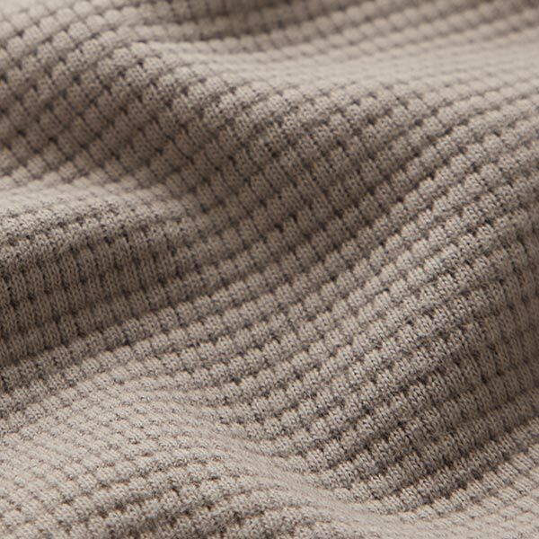 Mini Baumwoll-Waffeljersey Uni – taupe | Reststück 100cm