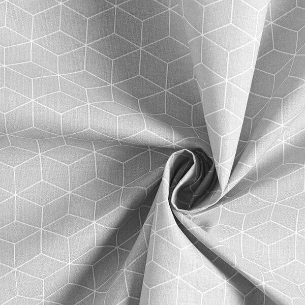 Baumwollstoff Cretonne Kubus – grau, image number 3