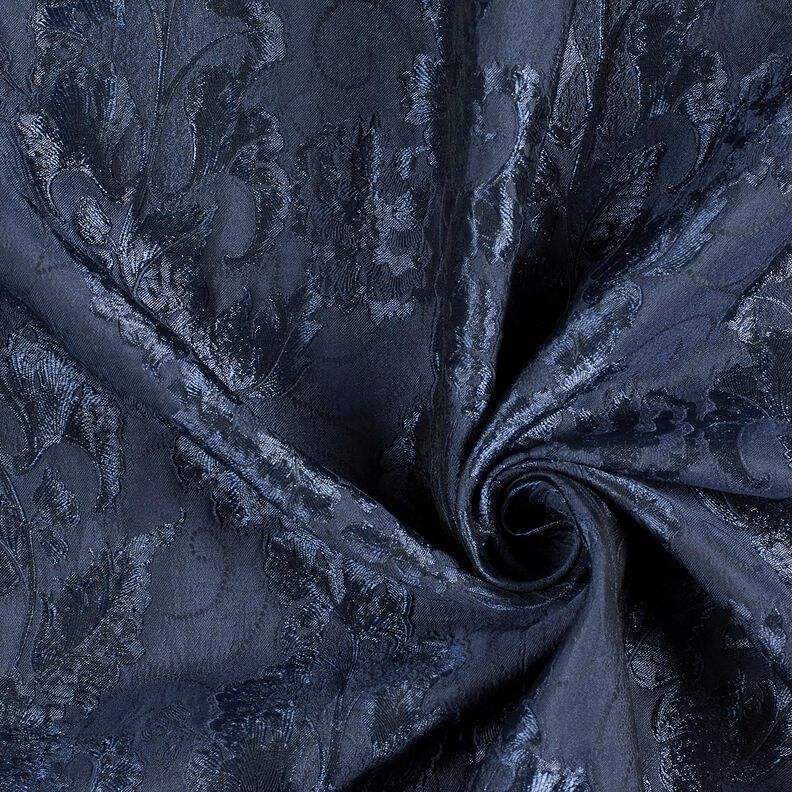 Bekleidungsjacquard Brokat Blumen – marineblau,  image number 3