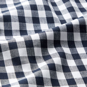 Baumwollstoff Vichykaro 1 cm – schwarzblau/weiss, 