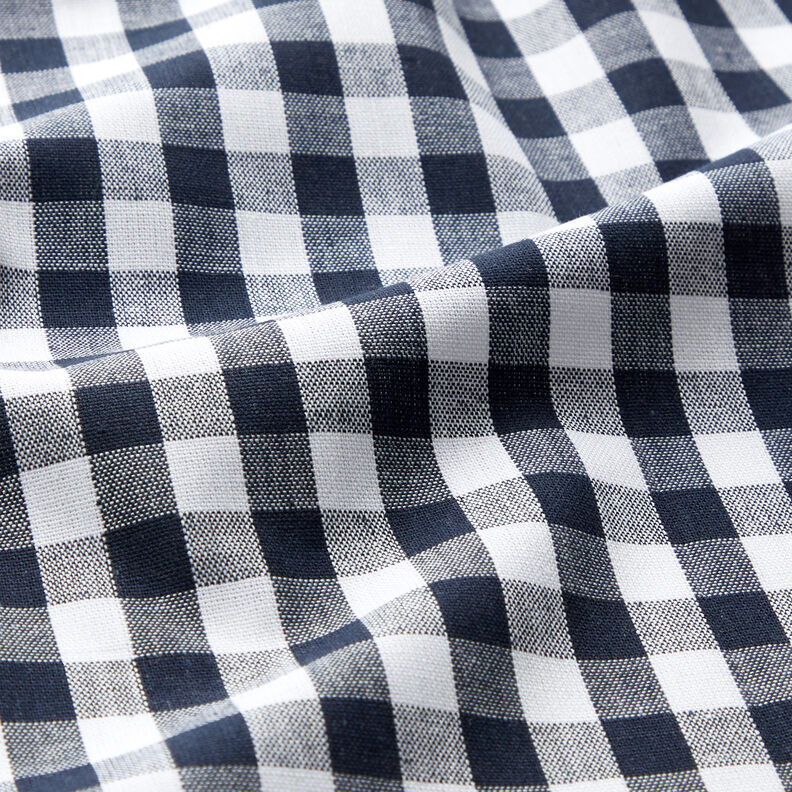 Baumwollstoff Vichykaro 1 cm – schwarzblau/weiss,  image number 2